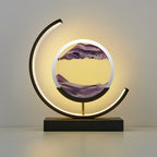 LED Table Lamp with 360° Rotating Sand Art for Bedroom and Living Room