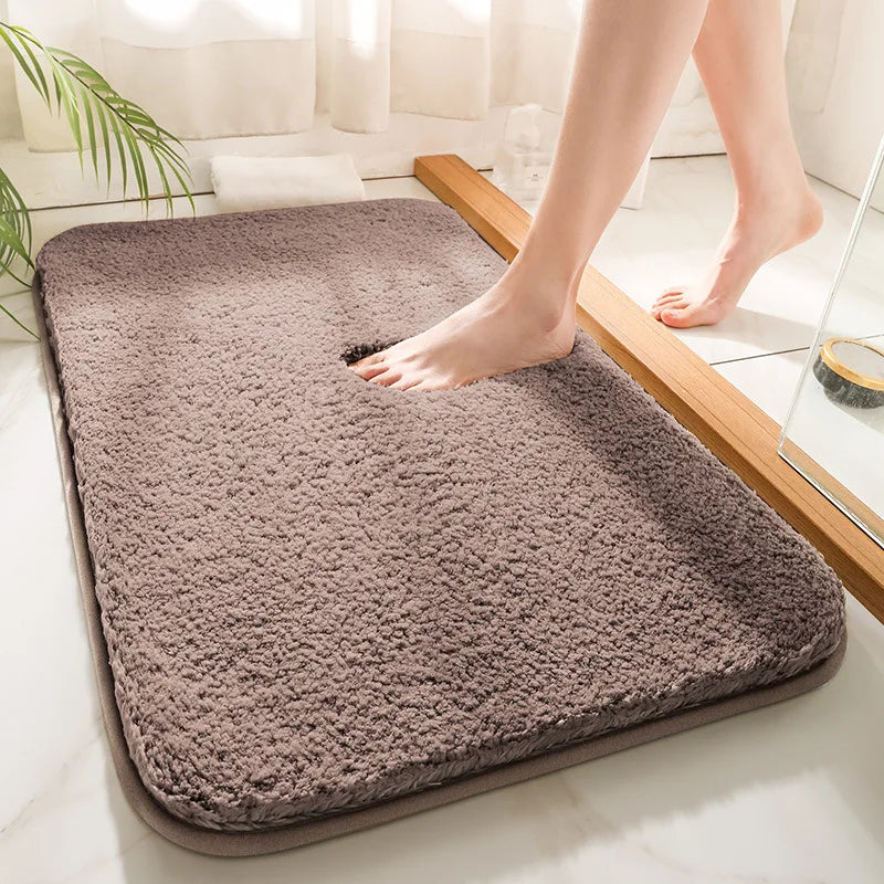Ultra-Plush Bathroom Mat with Absorbent Microfiber and Non-Slip Backing for Spa-Like Comfort