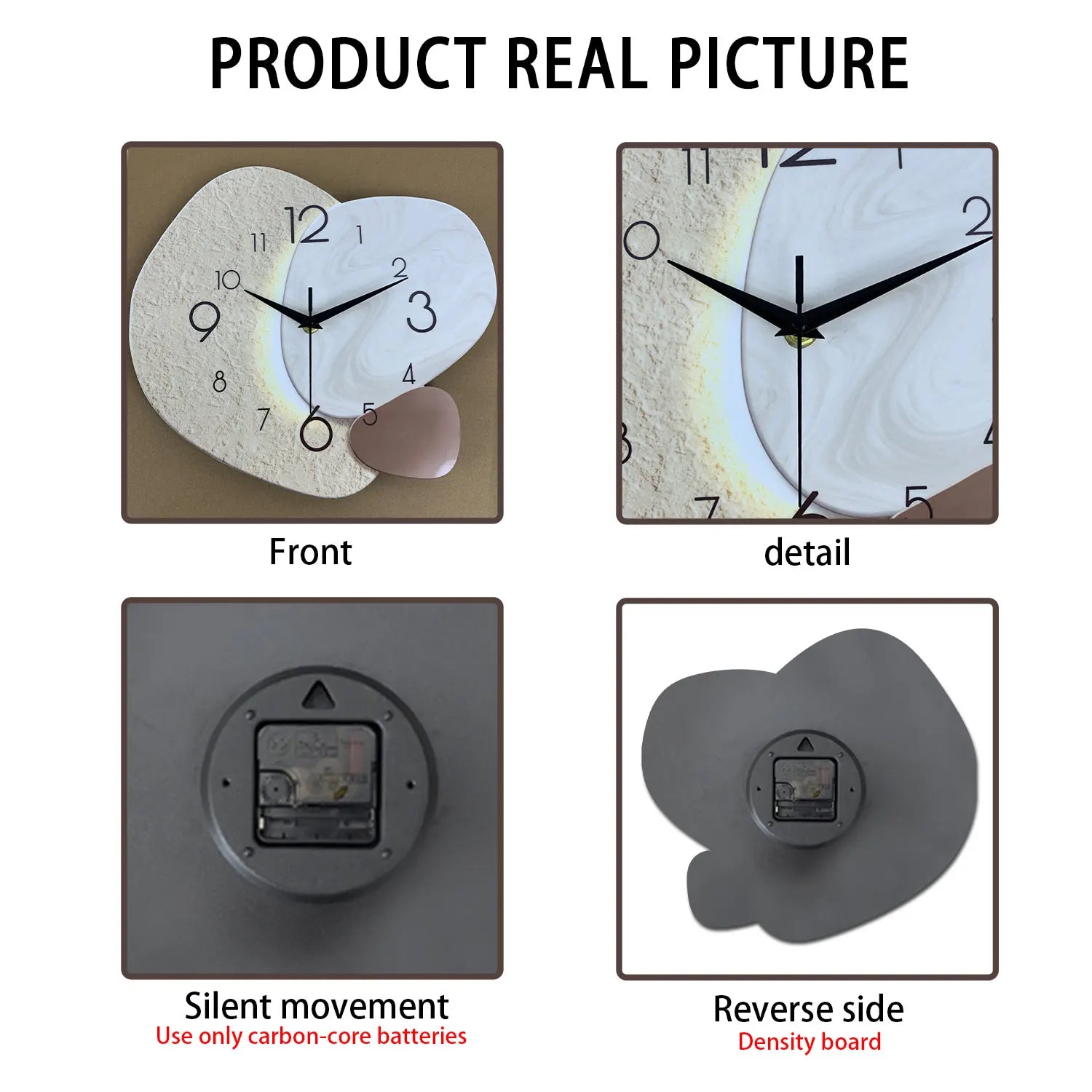 Modern Silent Wall Clock with Quartz Movement for Living Room and Office