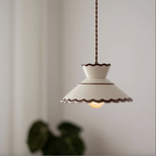 Hand-Painted Ceramic Pendant Light with Unique Floral Design for Dining Room and Kitchen