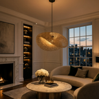 Braided Bamboo Pendant Light for Dining Room and Bedroom