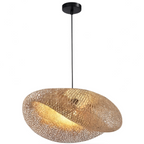 Braided Bamboo Pendant Light for Dining Room and Bedroom