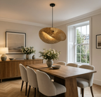 Braided Bamboo Pendant Light for Dining Room and Bedroom
