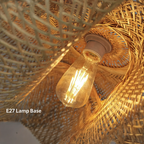 Braided Bamboo Pendant Light for Dining Room and Bedroom