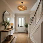 Braided Bamboo Pendant Light for Dining Room and Bedroom
