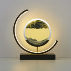 LED Table Lamp with 360° Rotating Sand Art for Bedroom and Living Room