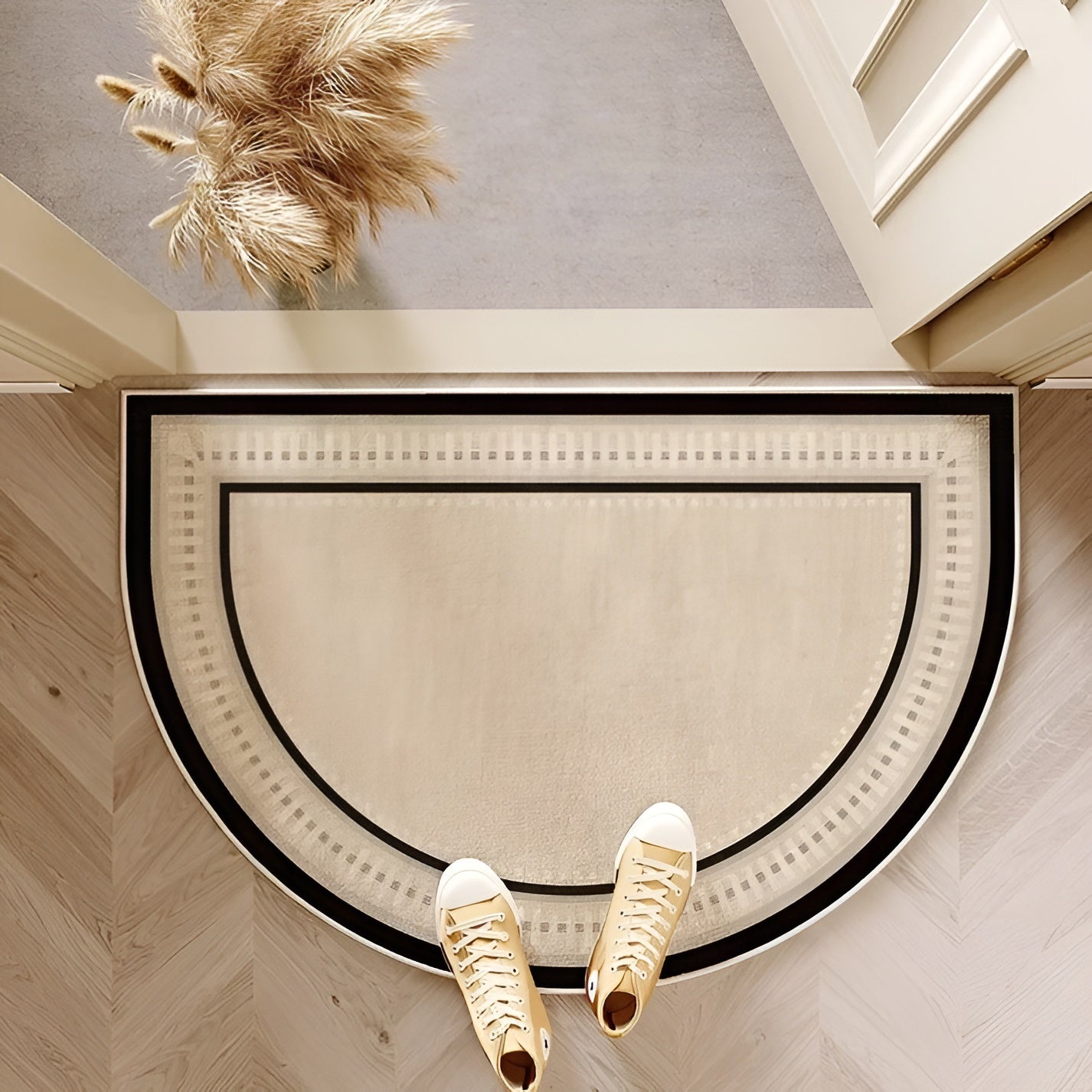 Semicircle Doormat - Non-Slip Dirt-Repellent Mat for Indoor and Outdoor Entrances