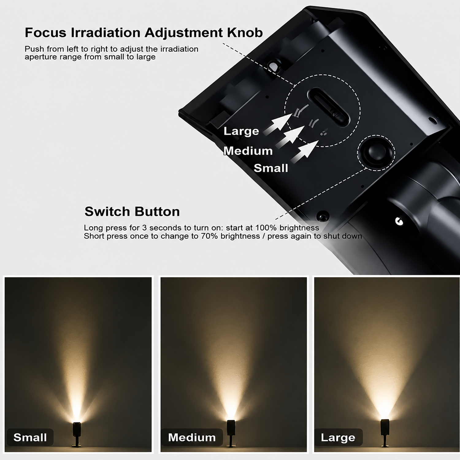 Solar-Powered Outdoor Spotlight with Adjustable Head for Garden and Pathway Lighting