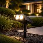 Solar-Powered Outdoor Spotlight with Adjustable Head for Garden and Pathway Lighting