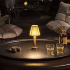 Cordless Fabric Table Lamp with Touch Control and Ambient Glow for Living Room