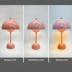 Scandinavian Rechargeable LED Table Lamp with Touch Control for Bedside, Desk and Living Room