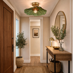 Art Deco Glass Pendant Light with Flower Shade for Bedrooms and Dining Spaces