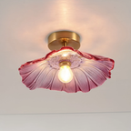Art Deco Glass Pendant Light with Flower Shade for Bedrooms and Dining Spaces