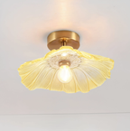 Art Deco Glass Pendant Light with Flower Shade for Bedrooms and Dining Spaces