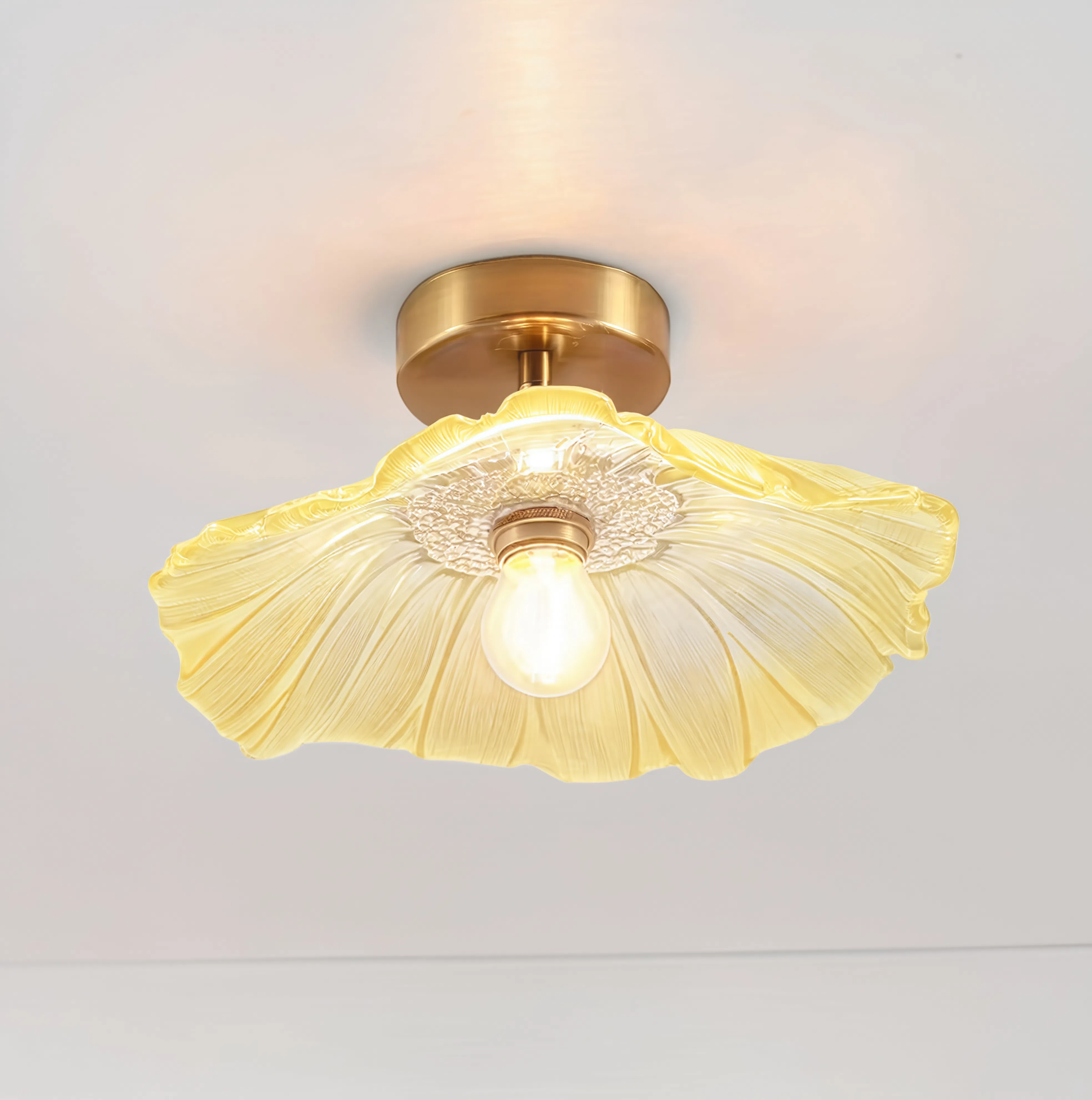 Art Deco Glass Pendant Light with Flower Shade for Bedrooms and Dining Spaces