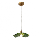 Art Deco Glass Pendant Light with Flower Shade for Bedrooms and Dining Spaces