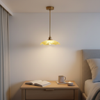 Art Deco Glass Pendant Light with Flower Shade for Bedrooms and Dining Spaces