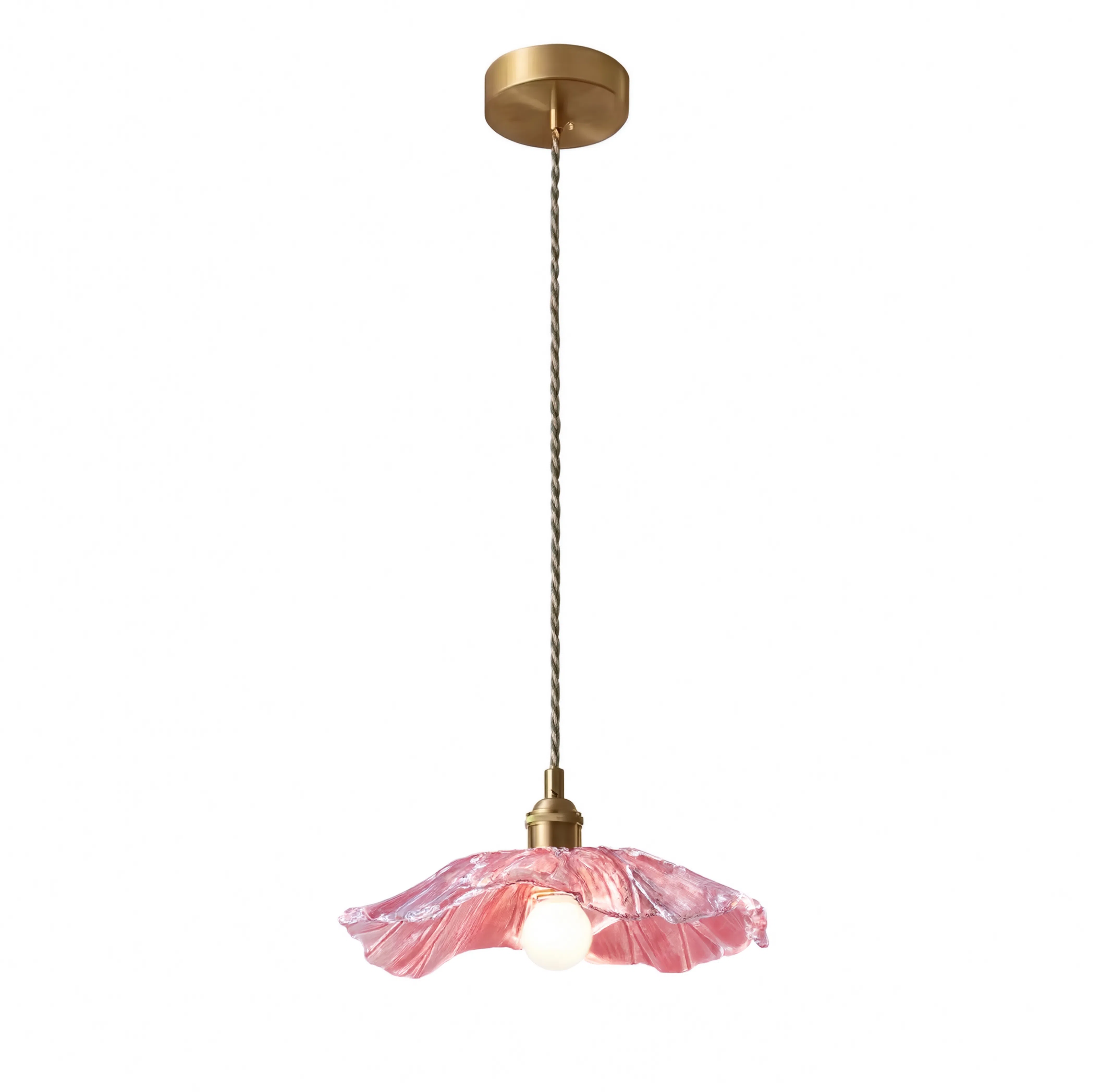 Art Deco Glass Pendant Light with Flower Shade for Bedrooms and Dining Spaces