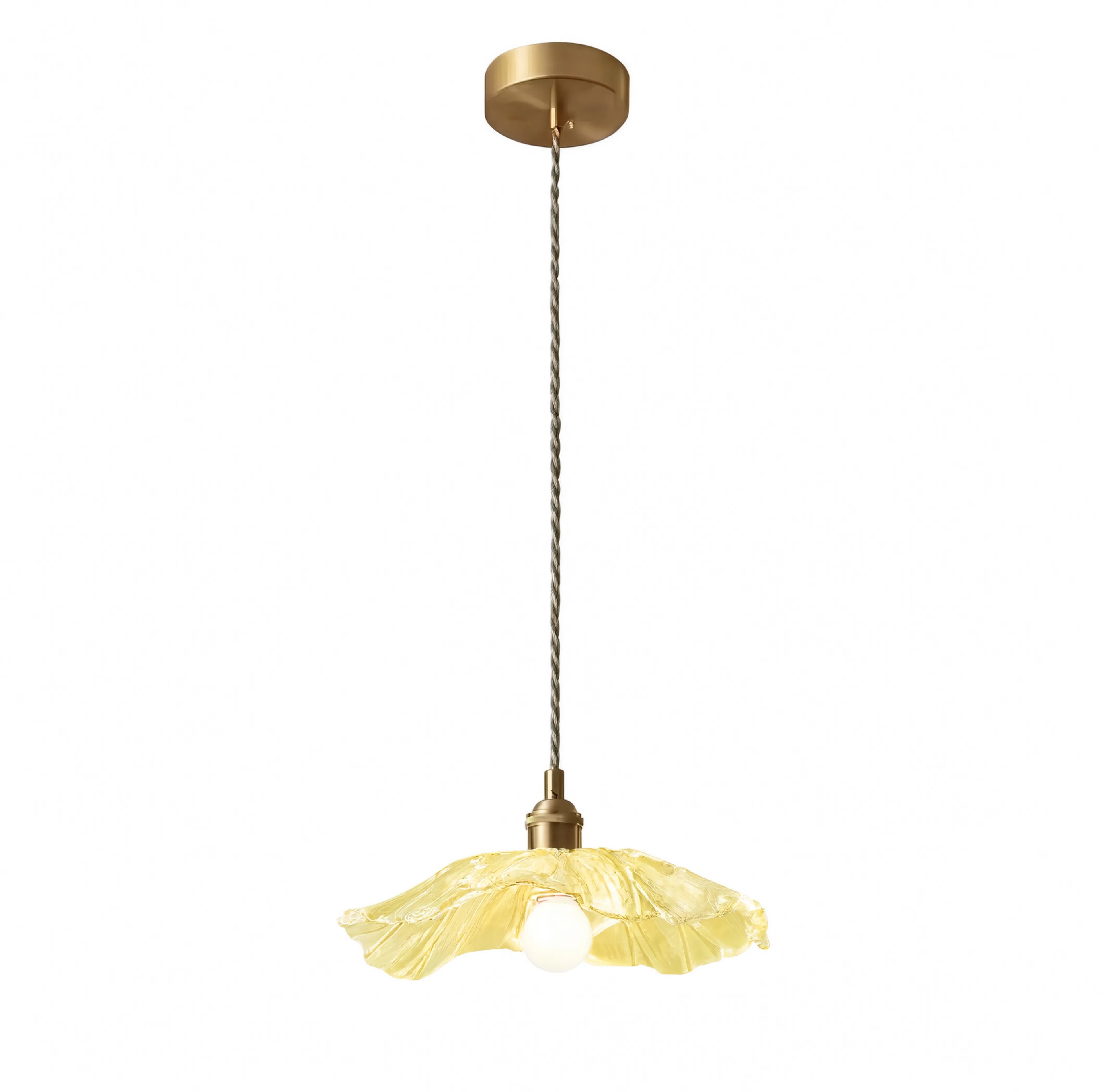 Art Deco Glass Pendant Light with Flower Shade for Bedrooms and Dining Spaces