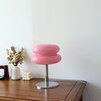Modern Glass Table Lamp with Chrome Base for Bedroom and Living Room