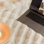 Plush Faux Fur Throw Blanket for Bed and Sofa with Textured Bubble Design and Machine Washable Finish