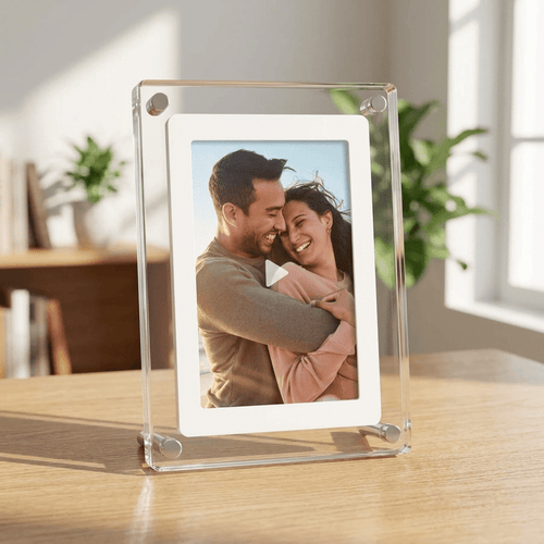 Acrylic Digital Photo Frame with IPS Display and Built-in Battery for Photos and Videos - Sofitte
