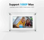 Acrylic Digital Photo Frame with IPS Display and Built-in Battery for Photos and Videos - Sofitte
