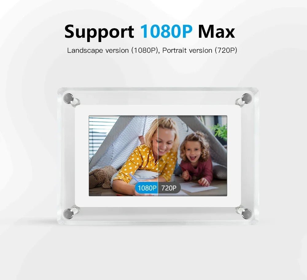 Acrylic Digital Photo Frame with IPS Display and Built-in Battery for Photos and Videos - Sofitte