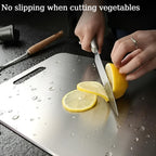 Antibacterial Stainless Steel Chopping Board for Hygienic Kitchen Food Prep - Sofitte