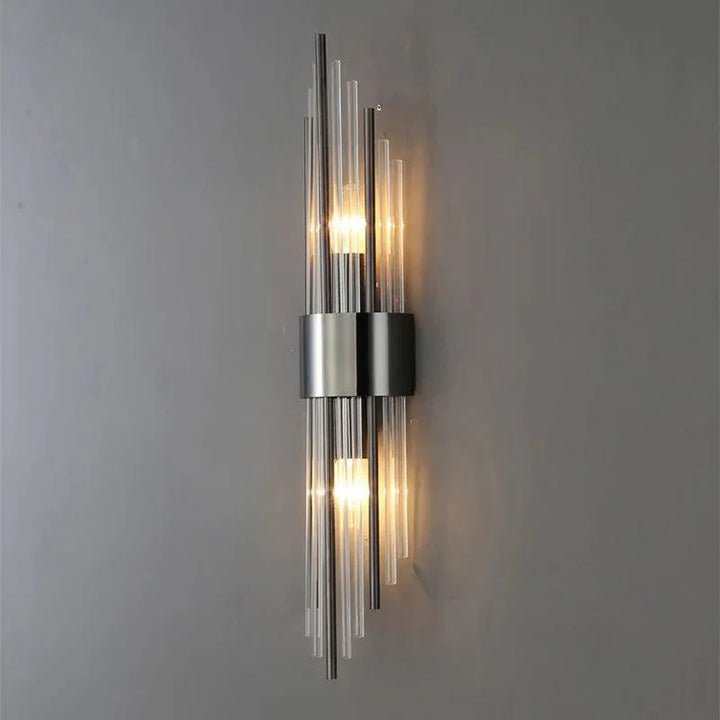 Art Deco Crystal LED Wall Sconce with Stainless Steel Frame for Hallway Bedroom and Living Room - Sofitte