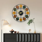 Retro Metal Wall Clock with Silent Quartz Movement for Home and Café Décor