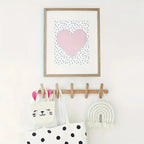 Scandinavian Solid Oak Wall Rack with 4 or 5 Pegs for Entryway and Home Organization