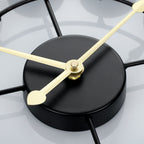 Retro Metal Wall Clock with Silent Quartz Movement for Home and Café Décor