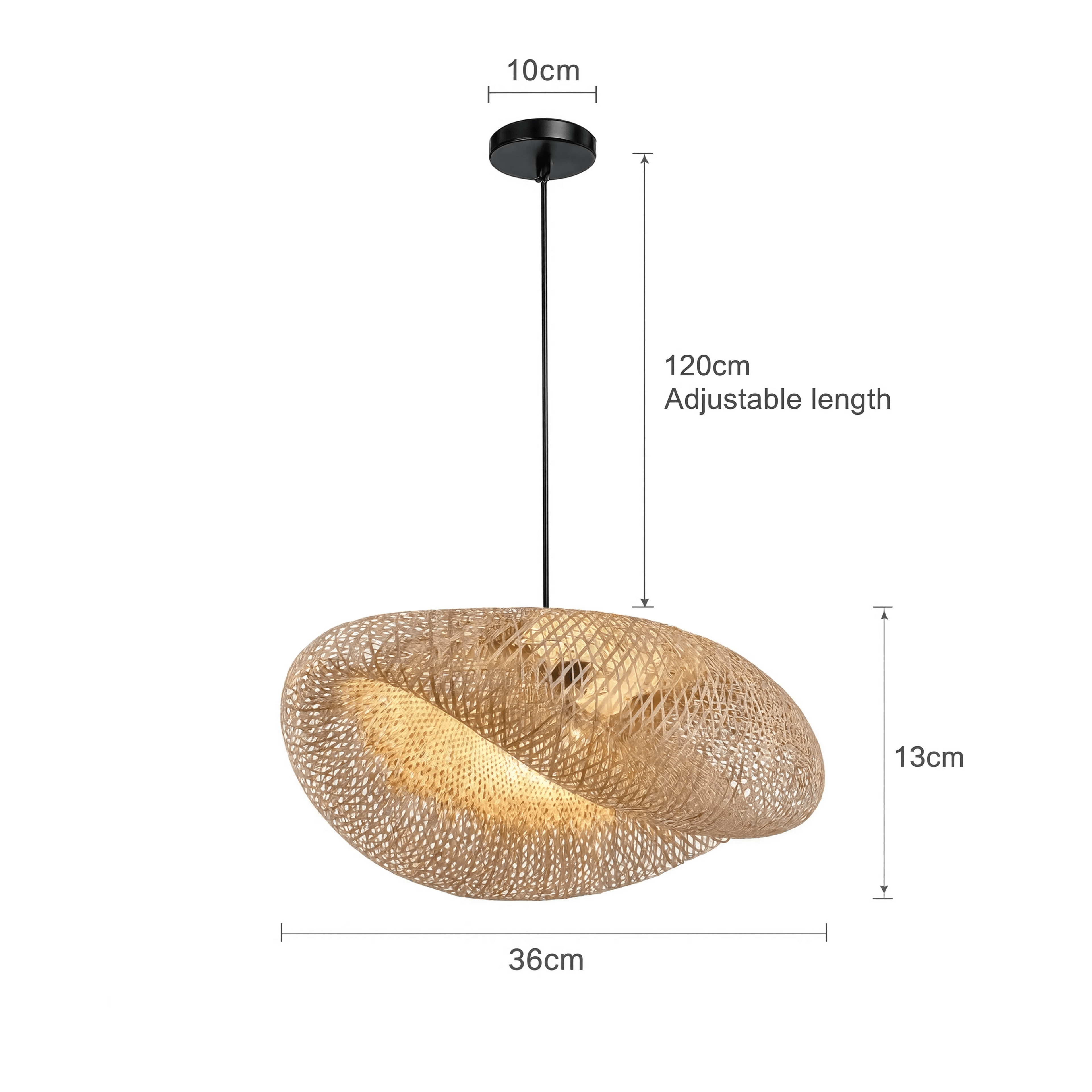Braided Bamboo Pendant Light for Dining Room and Bedroom - Sofitte