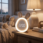 Bunny-Shaped LED Night Light Alarm Clock for Kids with Quiet Wake-Up - Sofitte
