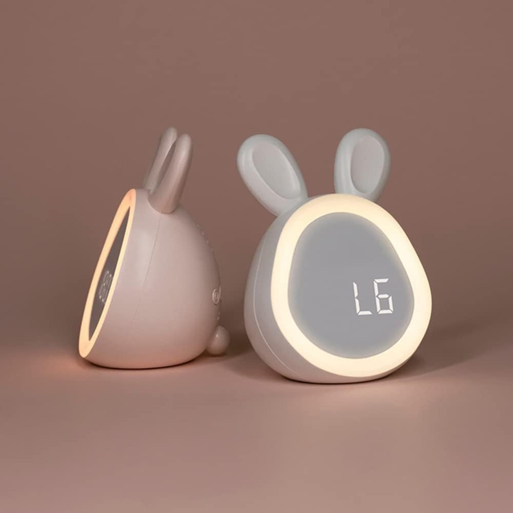 Bunny-Shaped LED Night Light Alarm Clock for Kids with Quiet Wake-Up - Sofitte