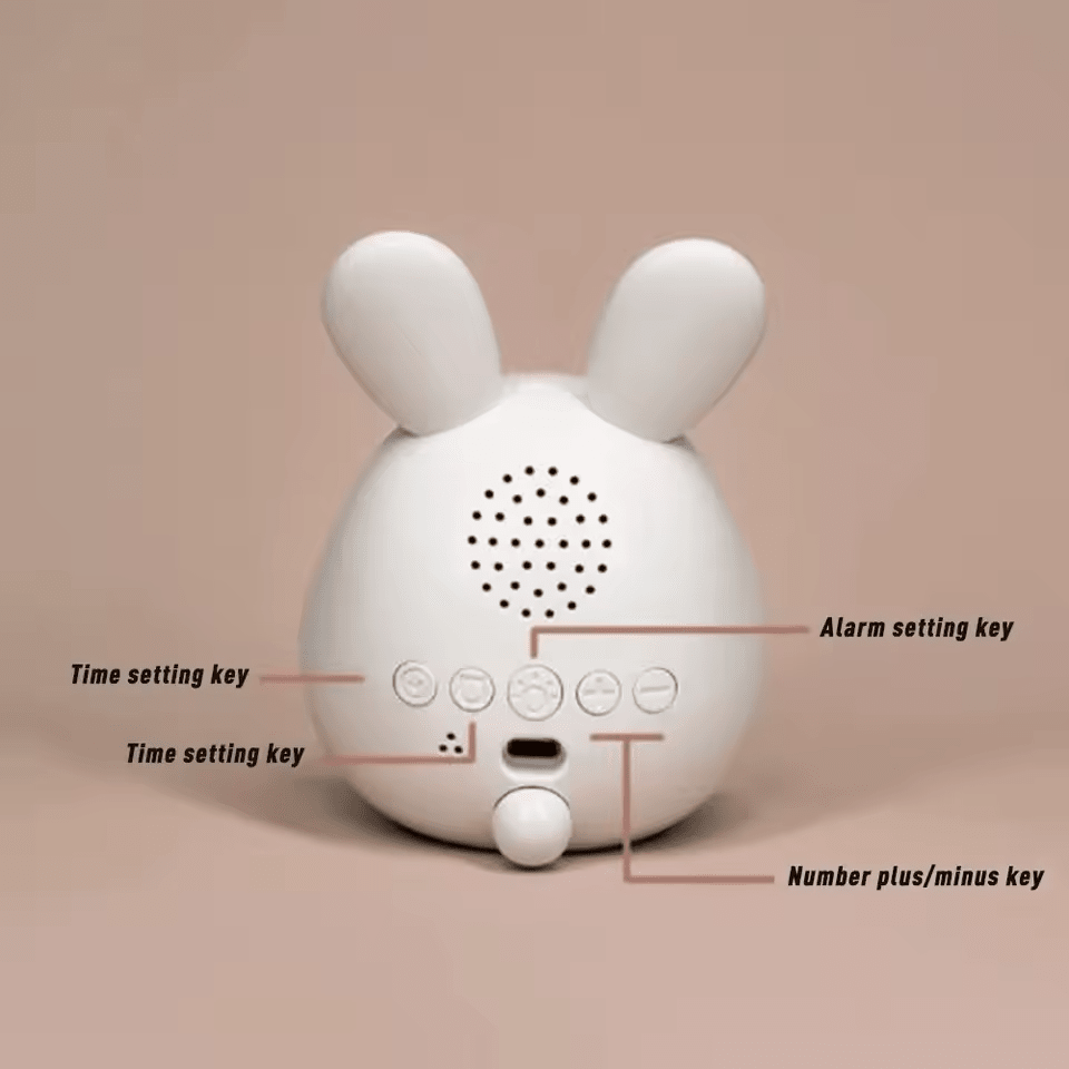 Bunny-Shaped LED Night Light Alarm Clock for Kids with Quiet Wake-Up - Sofitte