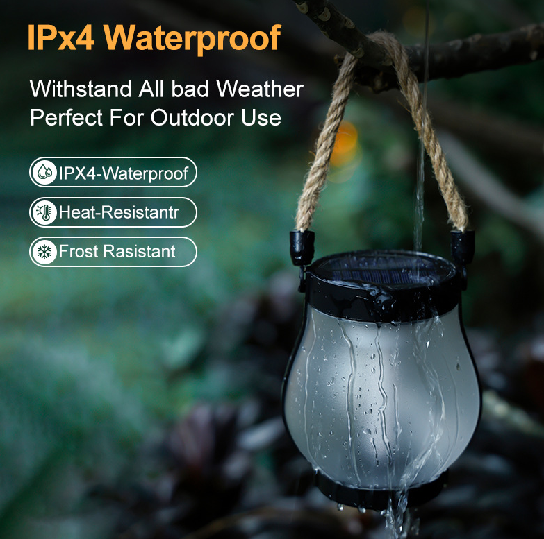 USB Rechargeable Rope Lantern with Light-Sensing Function for Outdoor and Indoor Use