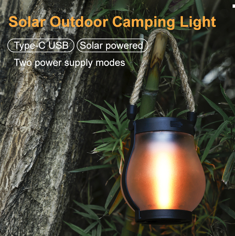 USB Rechargeable Rope Lantern with Light-Sensing Function for Outdoor and Indoor Use