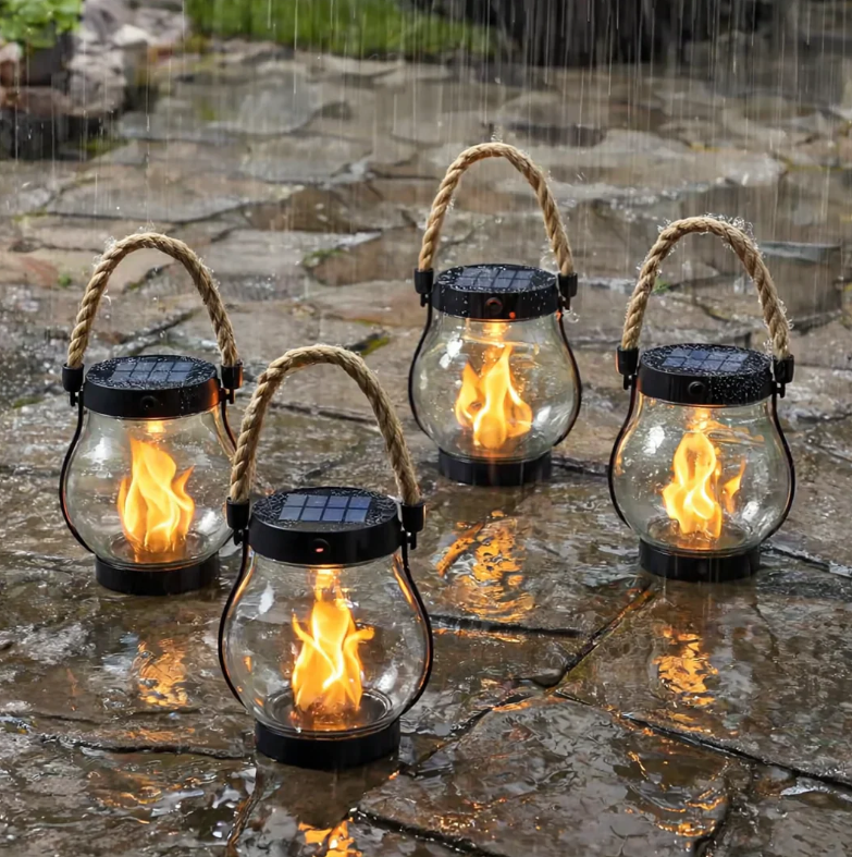 USB Rechargeable Rope Lantern with Light-Sensing Function for Outdoor and Indoor Use