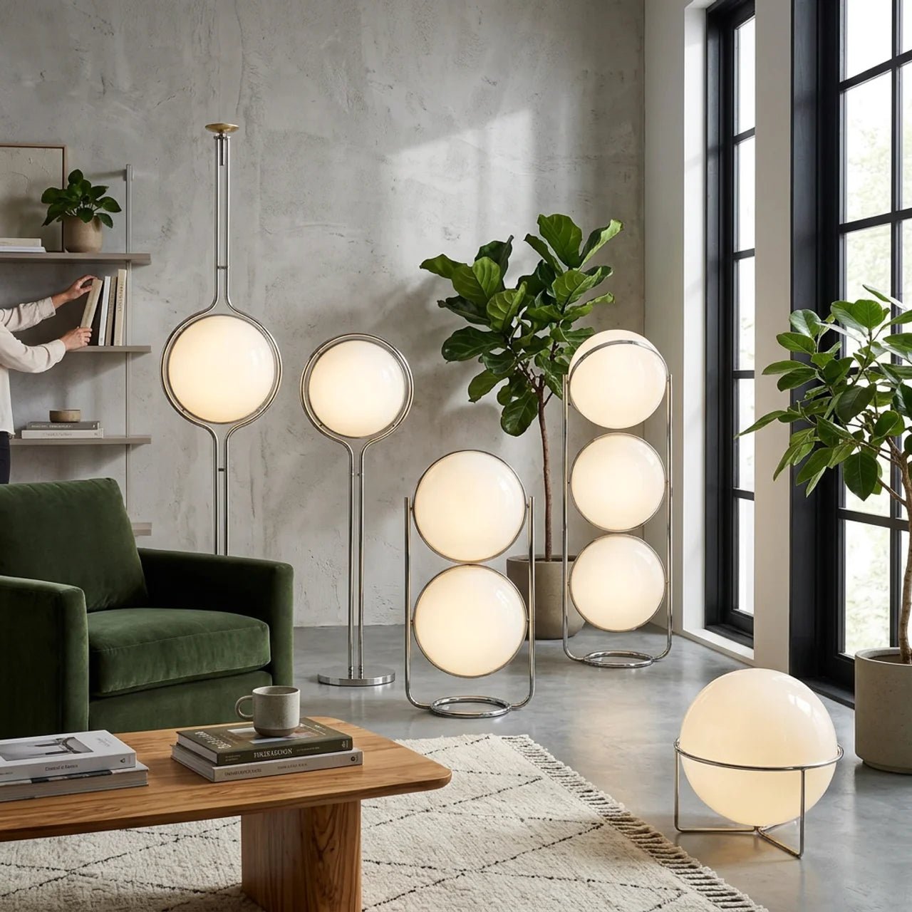 Contemporary Floor Lamp with Chrome and Acrylic Design for Living Room and Bedroom - Sofitte