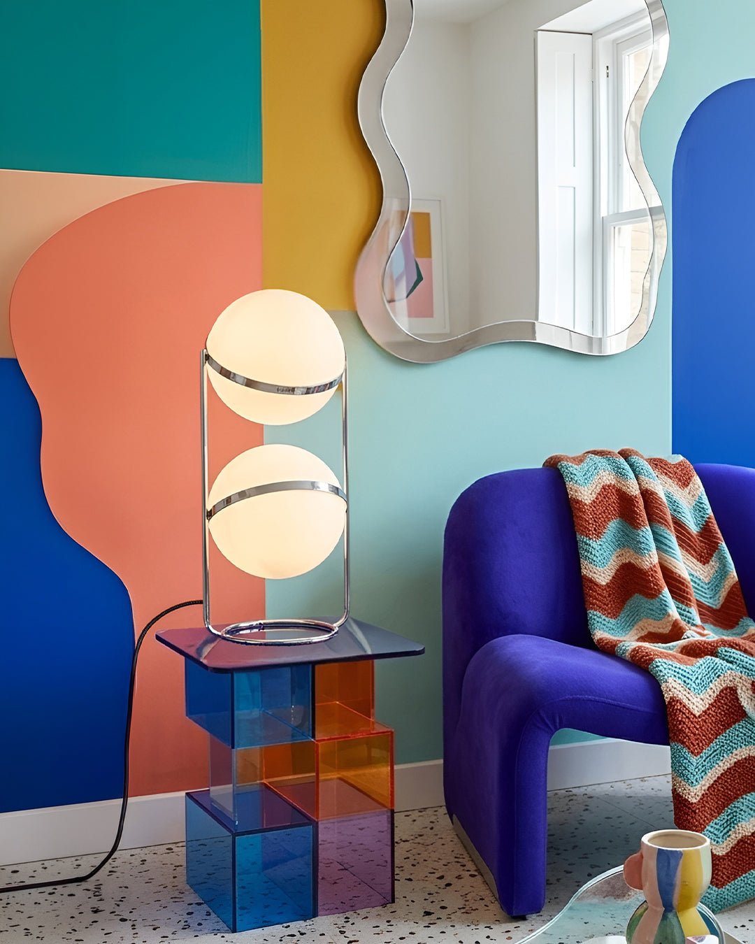 Contemporary Floor Lamp with Chrome and Acrylic Design for Living Room and Bedroom - Sofitte