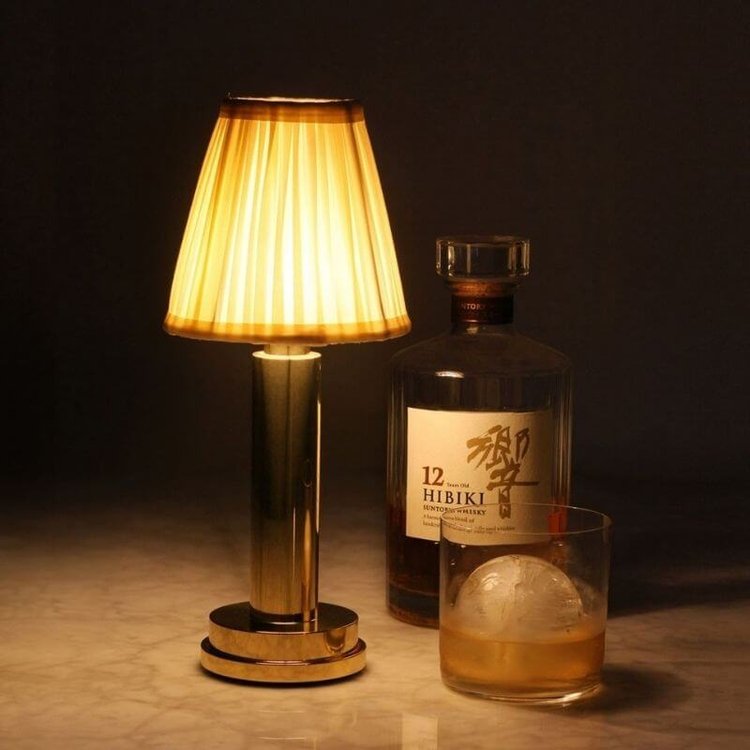 Cordless Fabric Table Lamp with Touch Control and Ambient Glow for Living Room - Sofitte