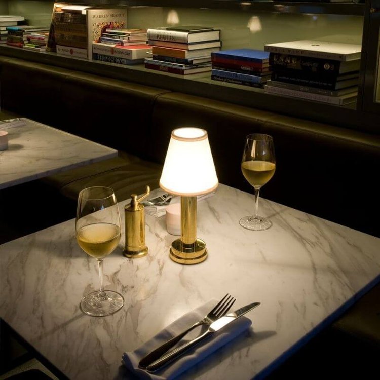 Cordless Fabric Table Lamp with Touch Control and Ambient Glow for Living Room - Sofitte