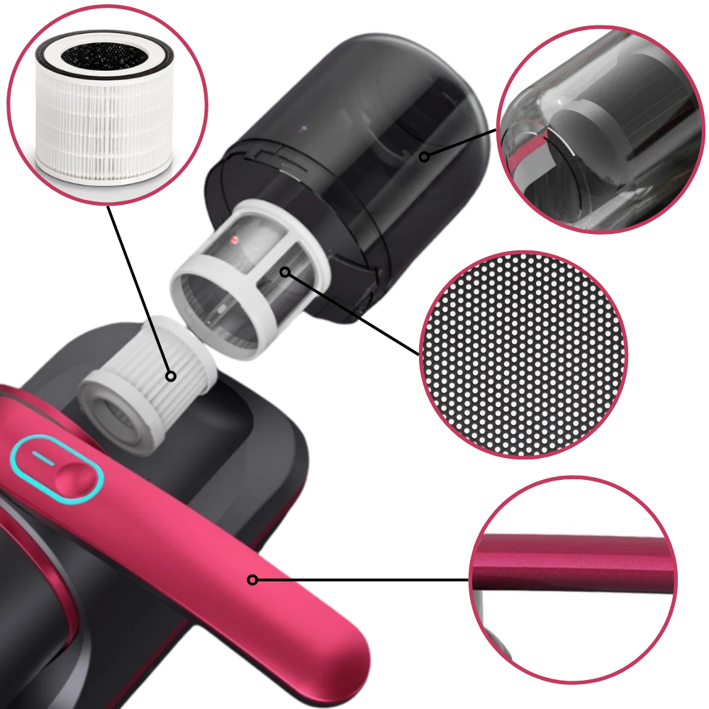 Cordless UV-C Vacuum Cleaner for Mattress and Upholstery with Strong Suction and Portable Design