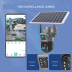 Wireless 4K Security Camera with Solar Panel and Dual Lens for Smart Monitoring