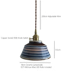 Hand-Painted Ceramic Pendant Light with Unique Floral Design for Dining Room and Kitchen