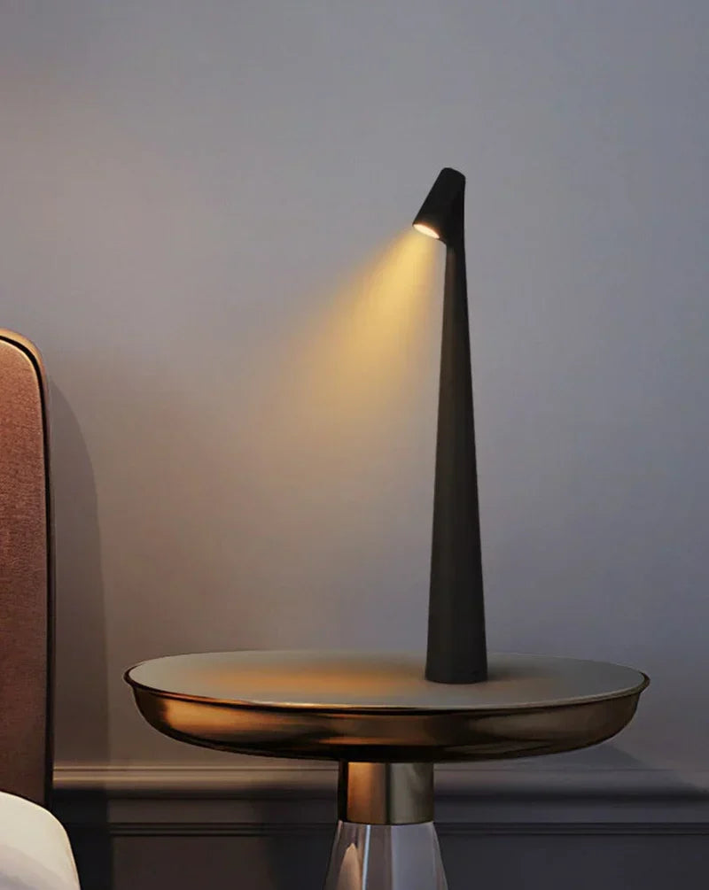 Modern Rechargeable LED Table Lamp with Adjustable Reading Light for Bedside and Desk