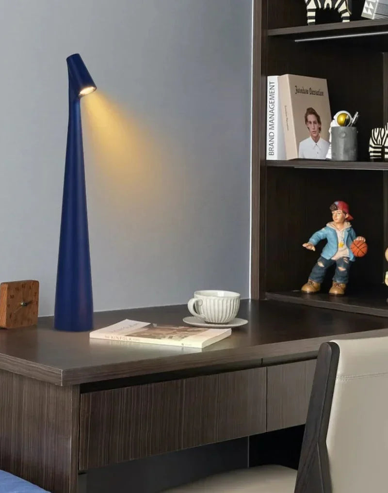 Modern Rechargeable LED Table Lamp with Adjustable Reading Light for Bedside and Desk