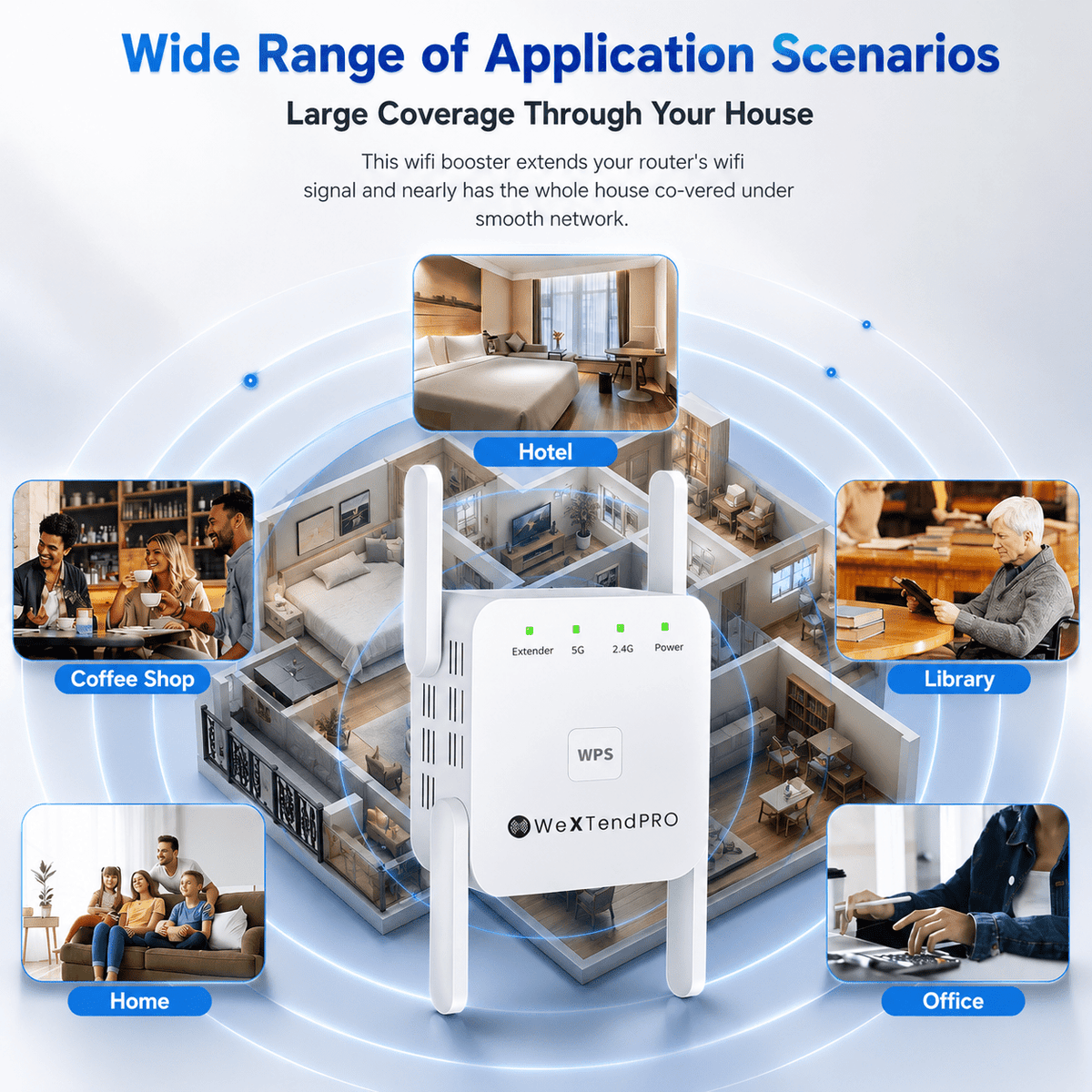 Dual-Band Wi-Fi Extender with High-Speed Connectivity for Seamless Coverage - Sofitte